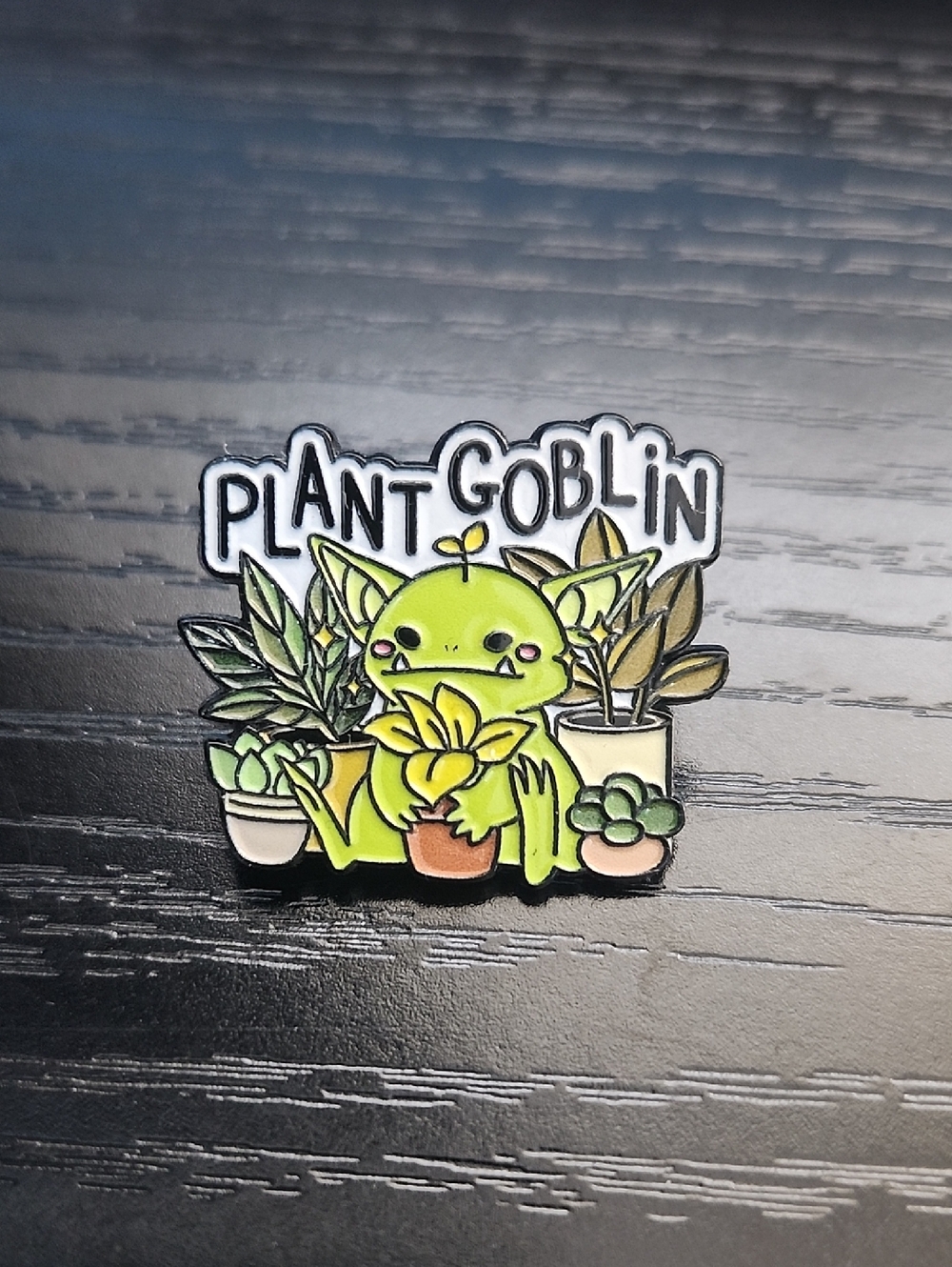 Green Plant Goblin Brooch Pin - Cute Plant Lover Accessory
